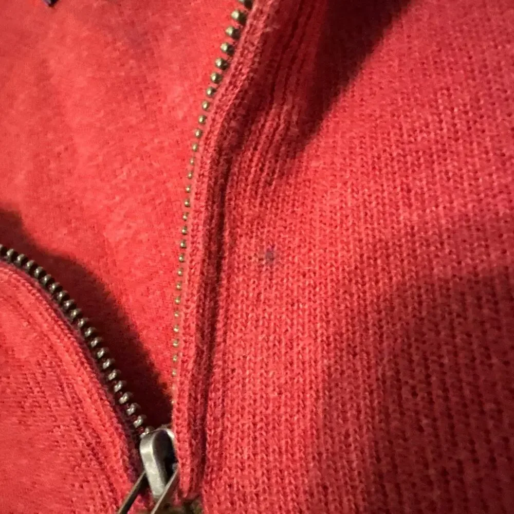 Polo Ralph Lauren Red Quarter 1/4 Zip Pullover Sweater Pony Logo Men’s Size XL